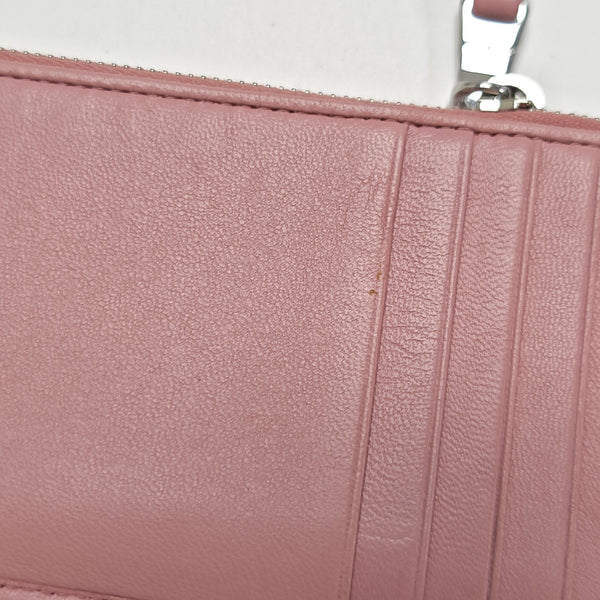 Lambskin Card Holder Pink