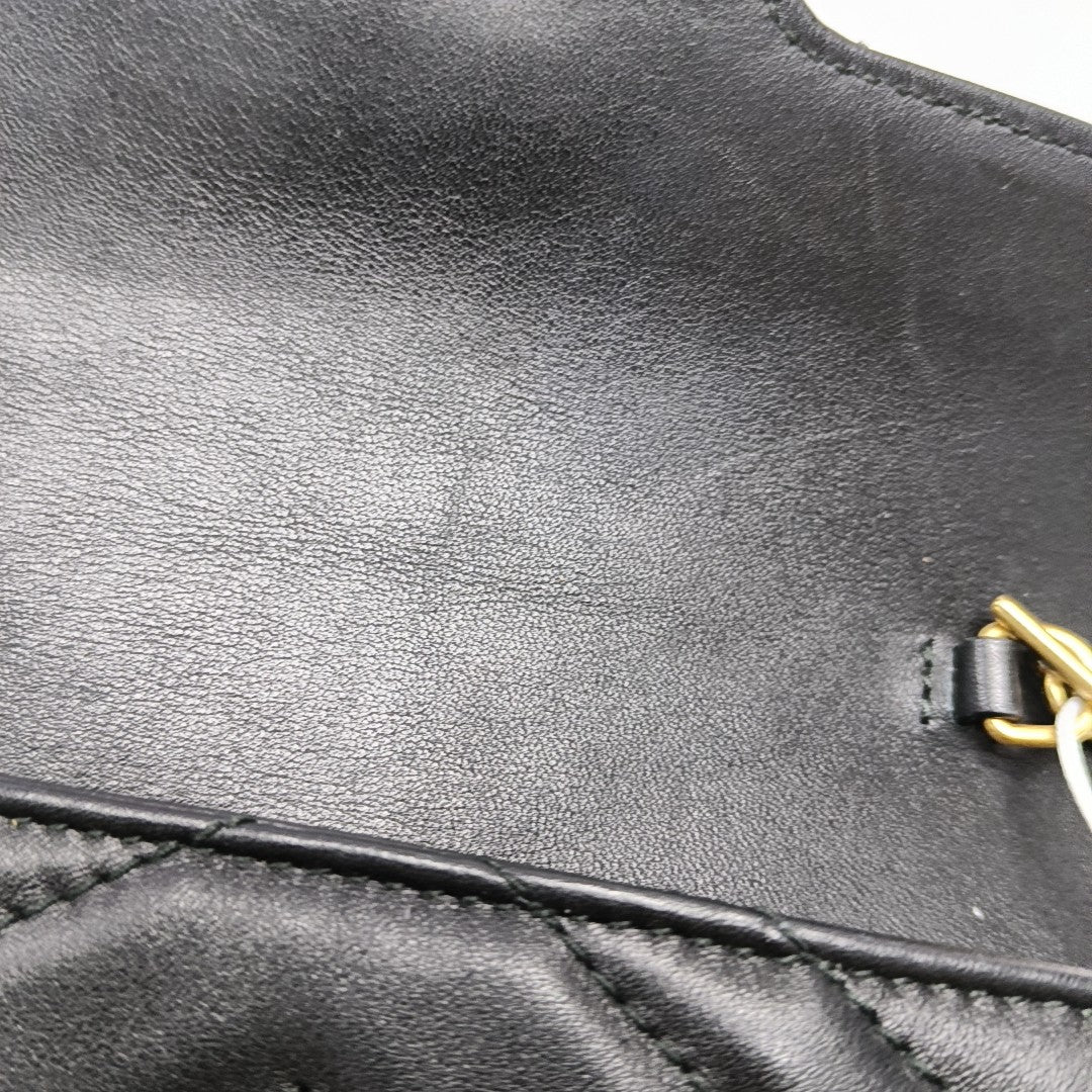 GG Marmont Mini Quilted Calfskin Black