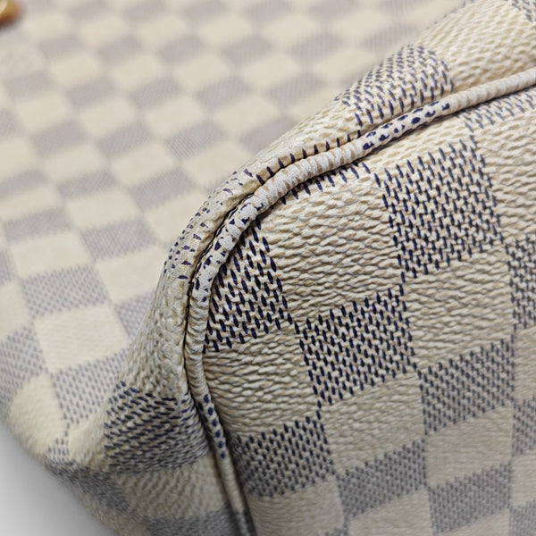 NEVERFULL MM Damier Azur Coated Canvas White
