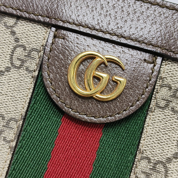 Ophidia Small Monogram Coated Canvas Beige