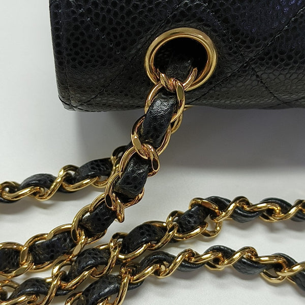 CLASSIC FLAP Small Quilted Grained Calfskin Black