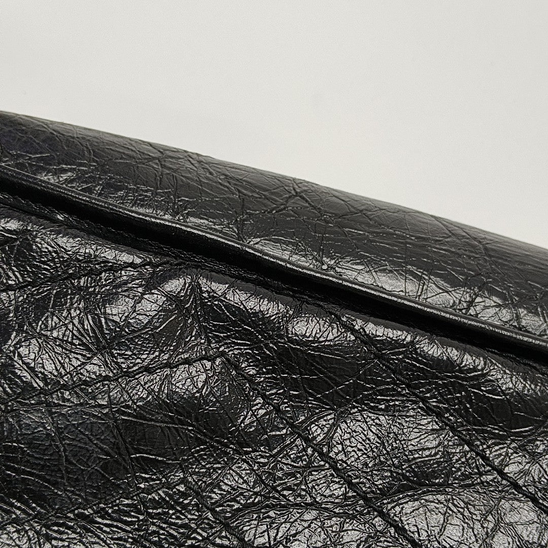 NIKI Medium Chevron Calfskin Black