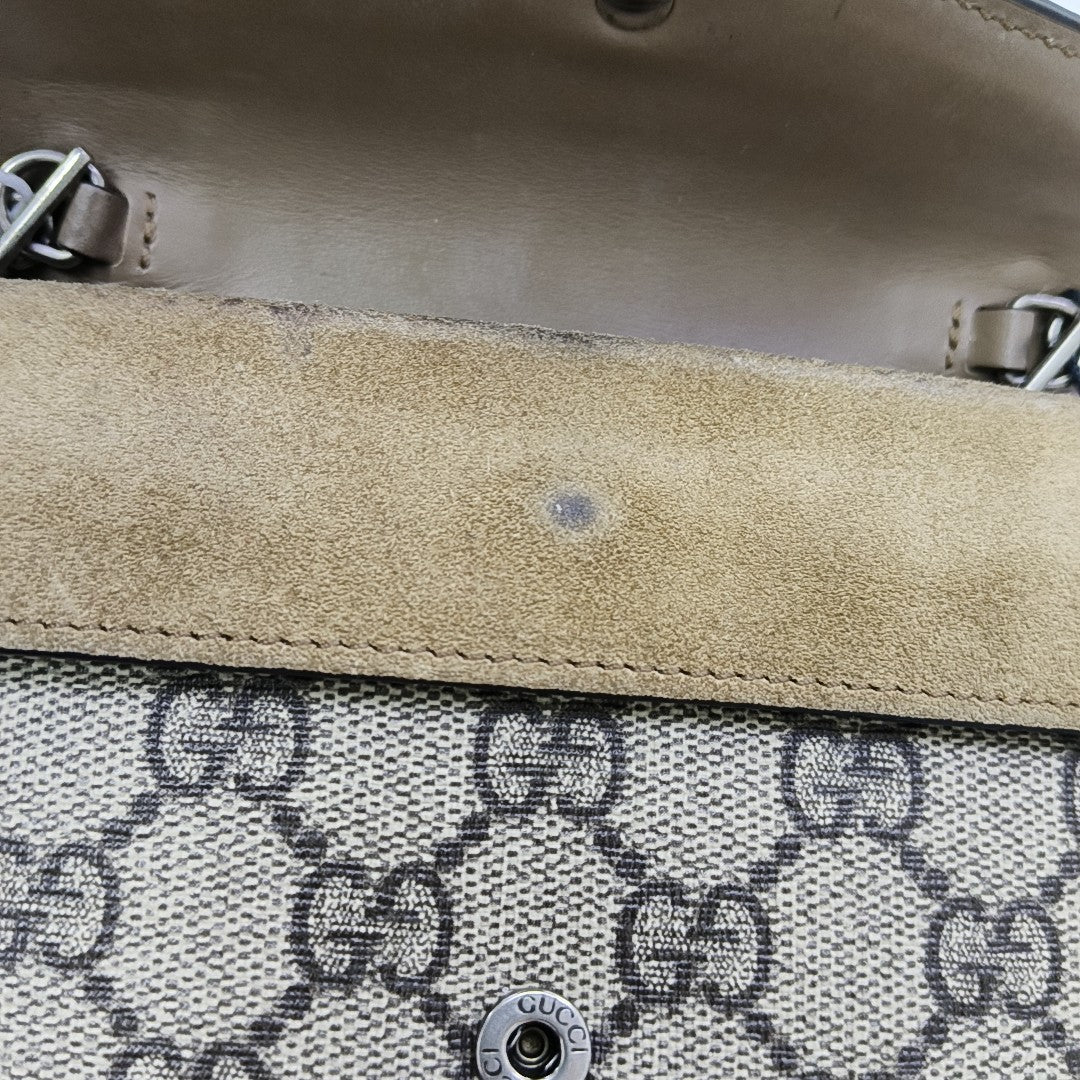 Dionysus Super Mini Monogram Coated Canvas Beige