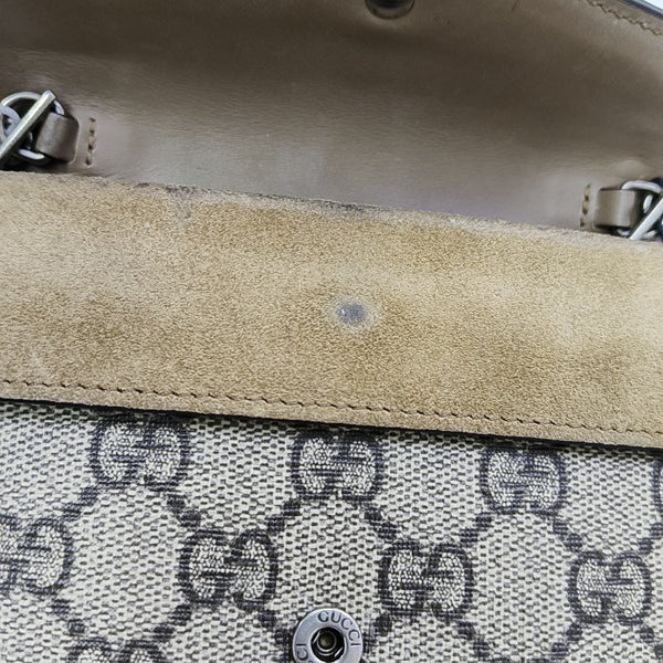Dionysus Super Mini Monogram Coated Canvas Beige