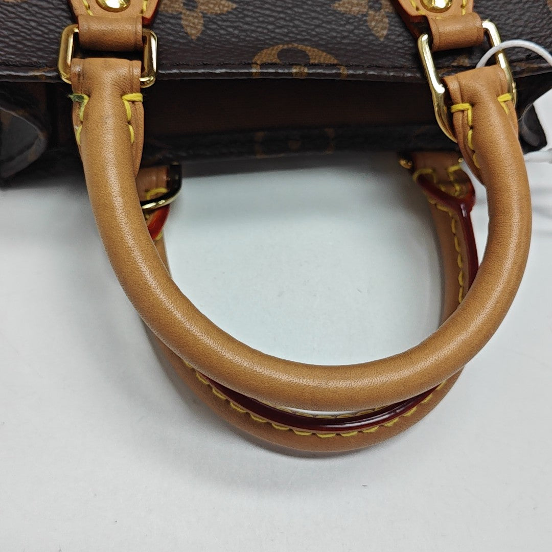 SAC PLAT Mini Monogram Coated Canvas Brown