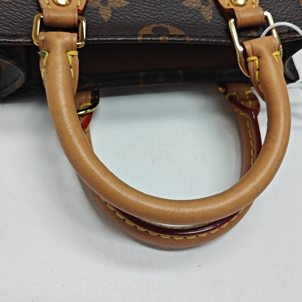 SAC PLAT Mini Monogram Coated Canvas Brown