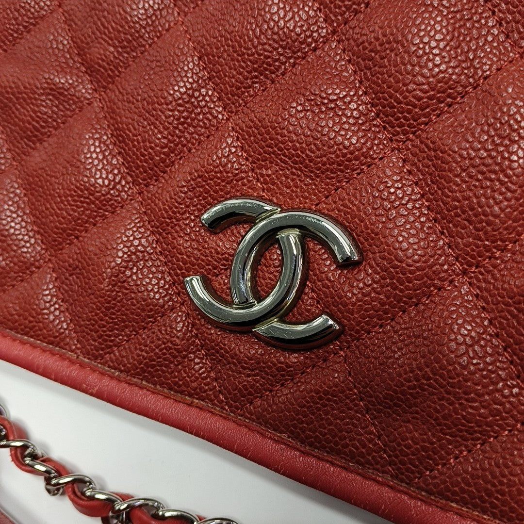 Quilted Grained Calfskin Red