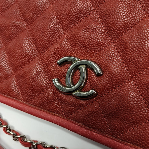 Quilted Grained Calfskin Red