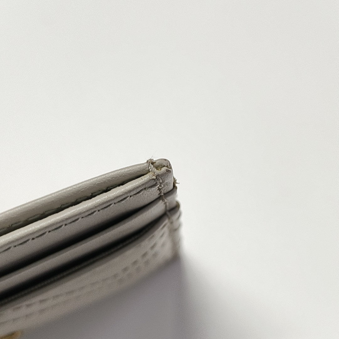 GG Marmont Mini Quilted Calfskin Gray Card Holder