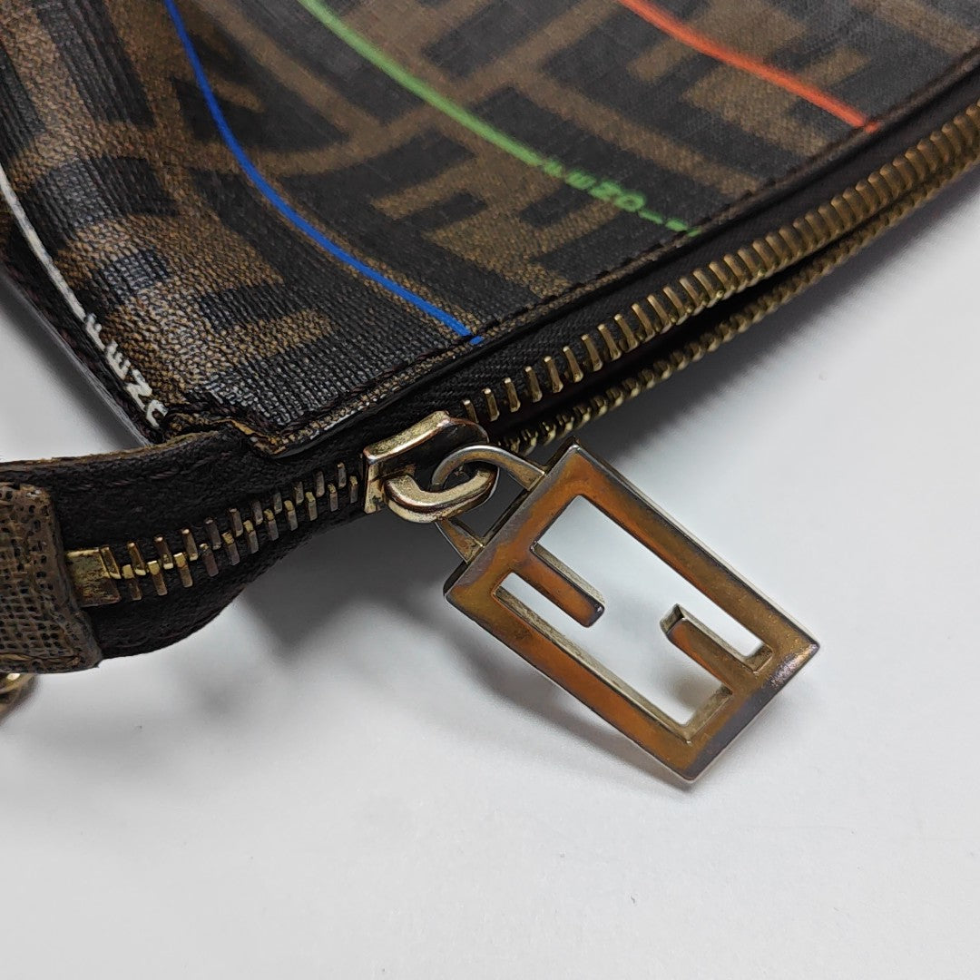 Coated Canvas Top Handle Bag Brown