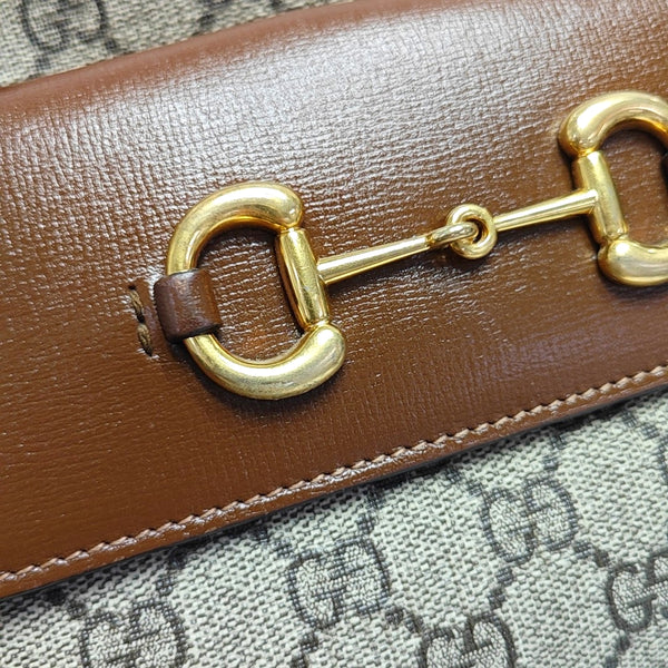 Authenticated pre-owned  Horsebit 1955 Small Coated Canvas Beige - Crossbody Bag at Looply