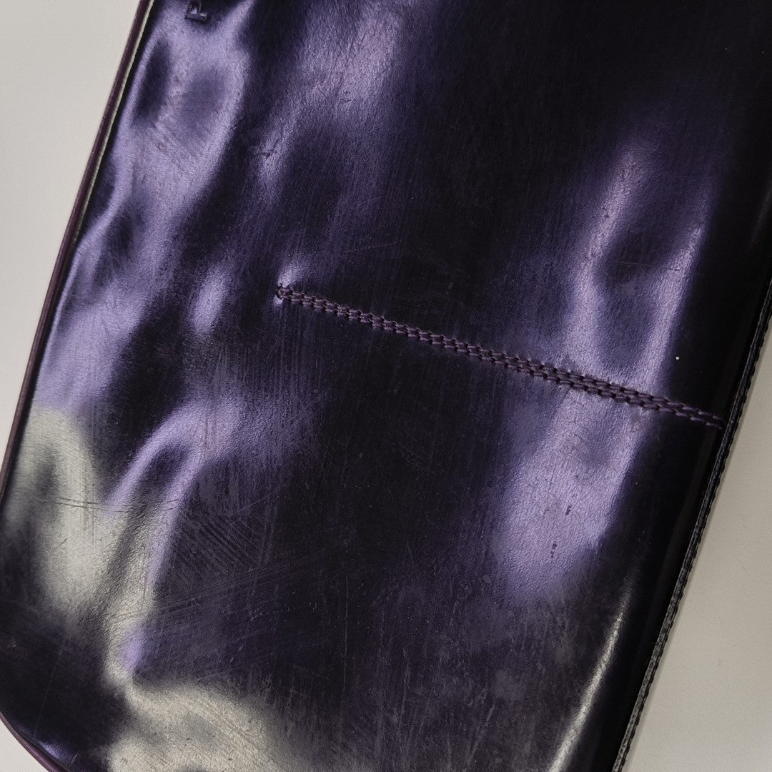 Calfskin Top Handle Bag Purple