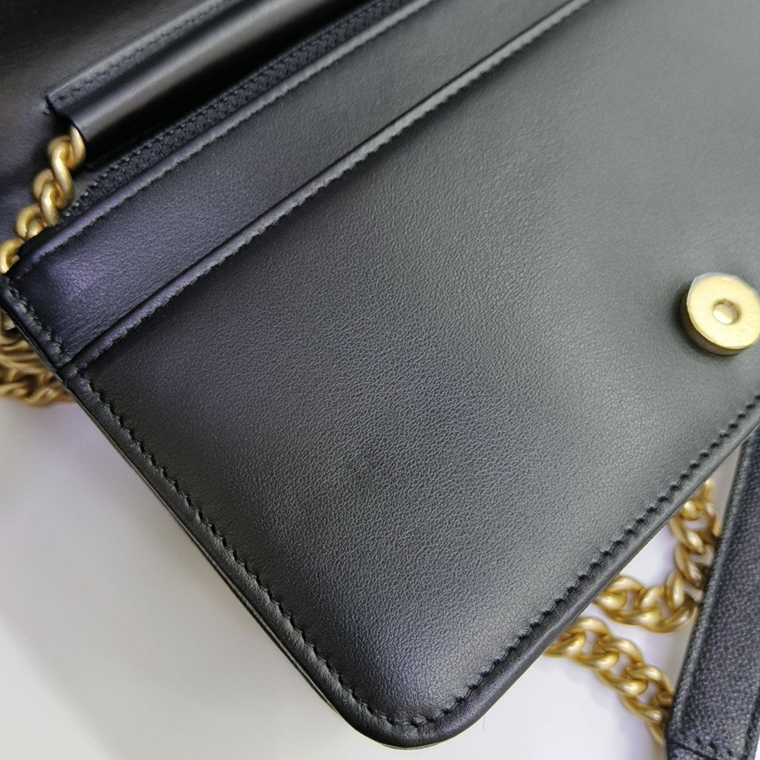 BOY CHANEL Mini Quilted Grained Calfskin Black