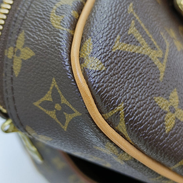 Monogram Coated Canvas Top Handle Bag Brown
