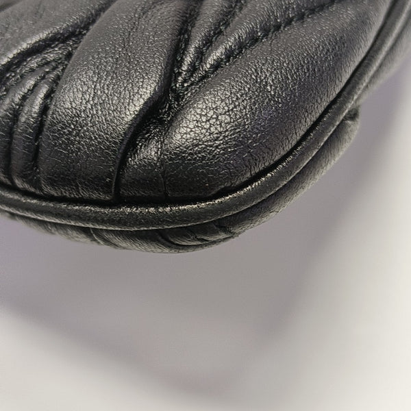 Quilted Lambskin Top Handle Bag Black
