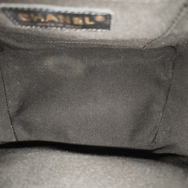 Quilted Grained Calfskin Backpack Small Black