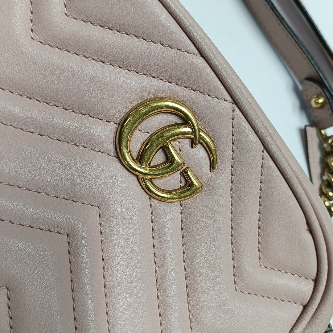 GG Marmont Mini Quilted Calfskin Pink