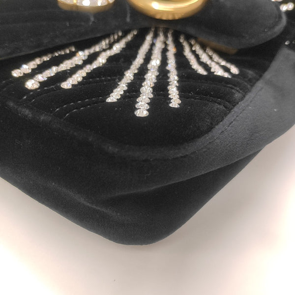 GG Marmont Medium Quilted Velvet Black