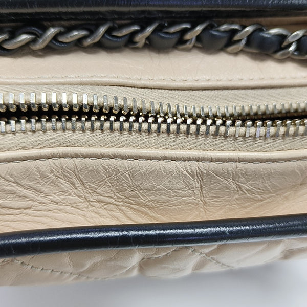 GABRIELLE Small Quilted Calfskin Beige