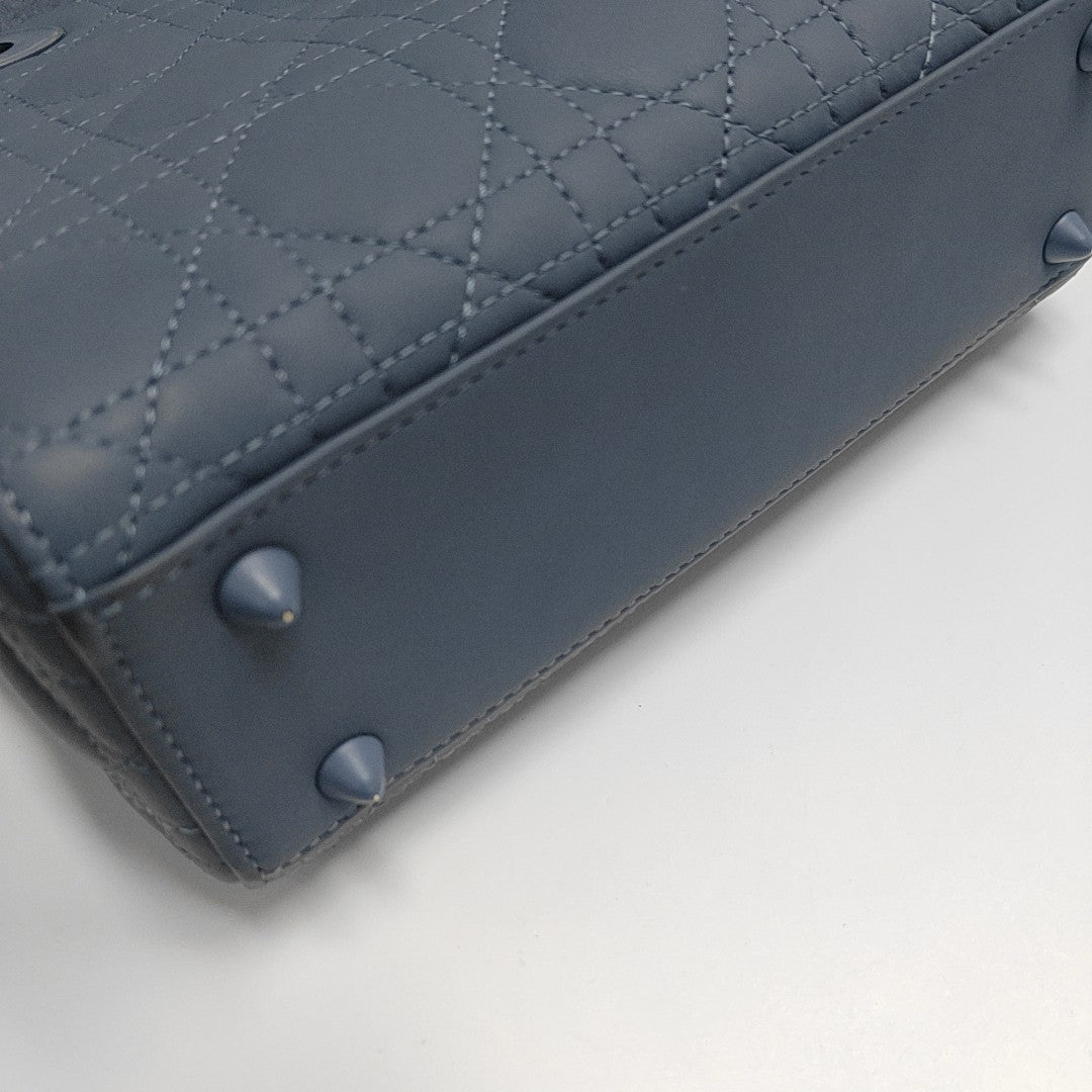 Lady Dior Small Cannage Lambskin Blue
