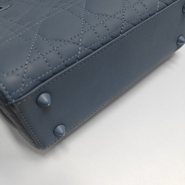 Lady Dior Small Cannage Lambskin Blue