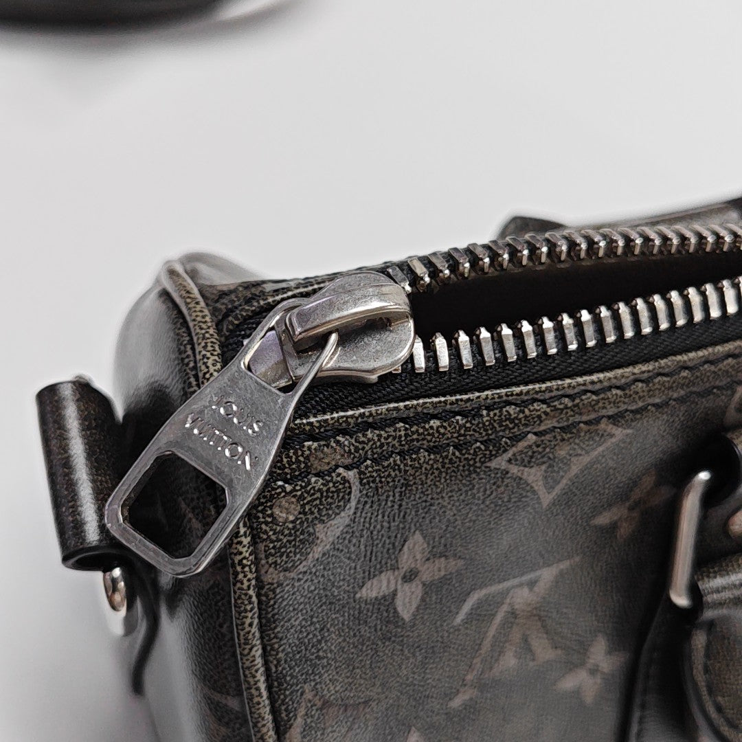 KEEPALL Monogram Calfskin Green