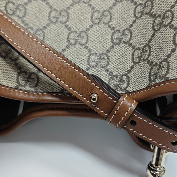 GG Emblem Monogram Coated Canvas Beige