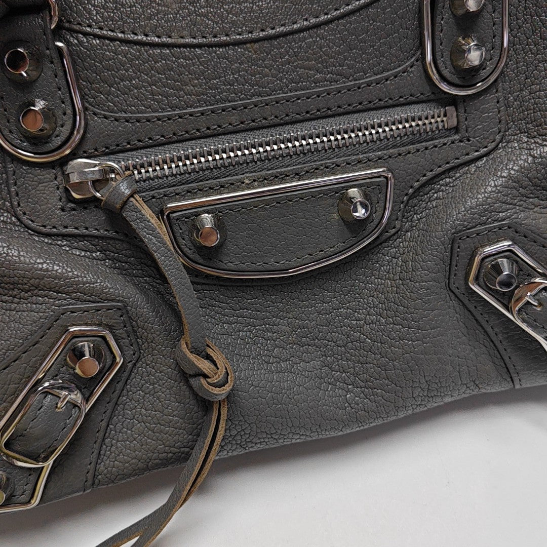 Classic Metallic Edge City Mini Lambskin Gray