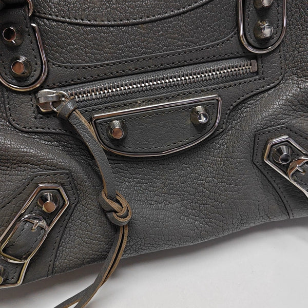 Classic Metallic Edge City Mini Lambskin Gray