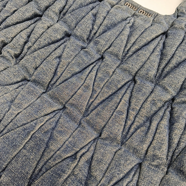 Quilted Denim Tote Bag Blue