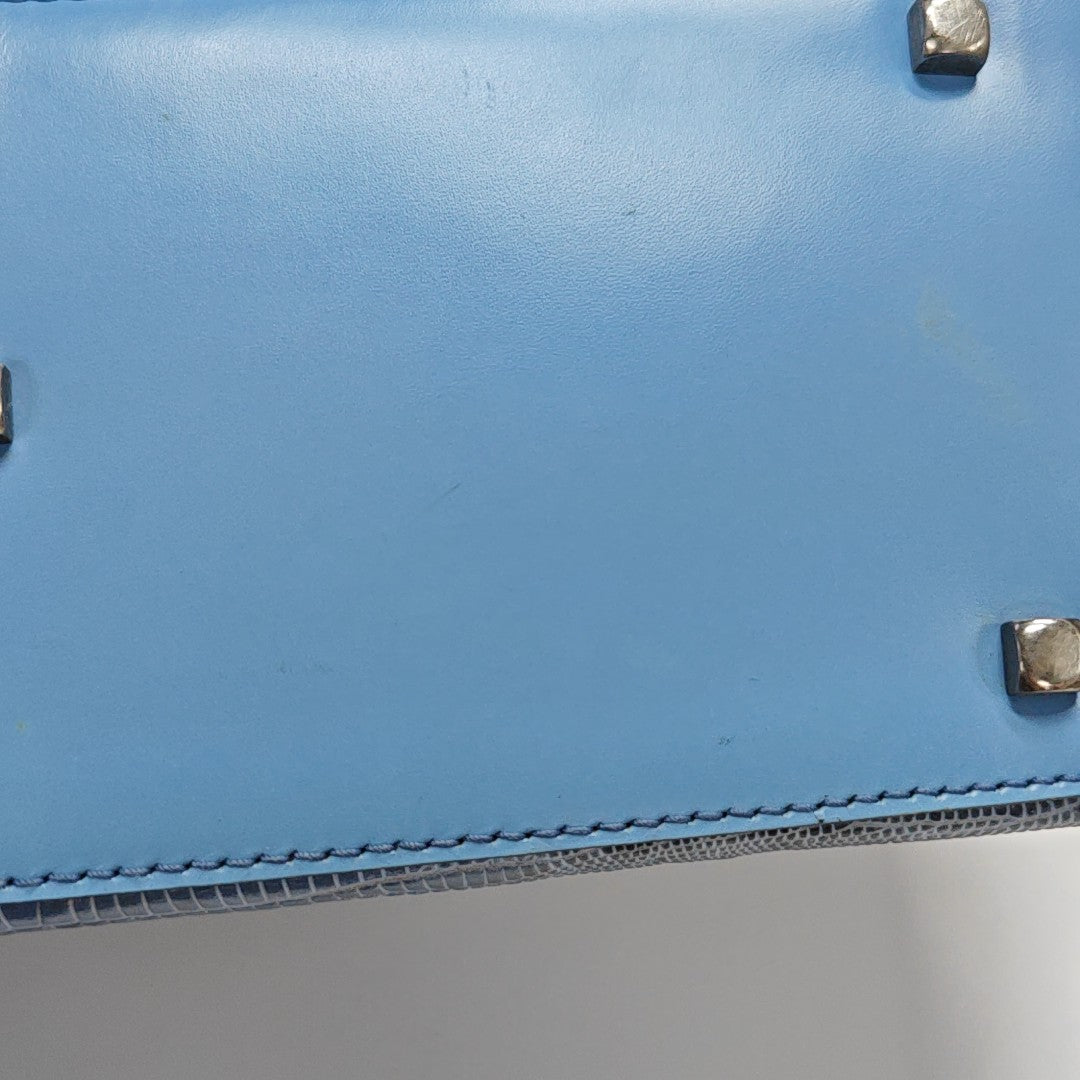 Calfskin Top Handle Bag Blue