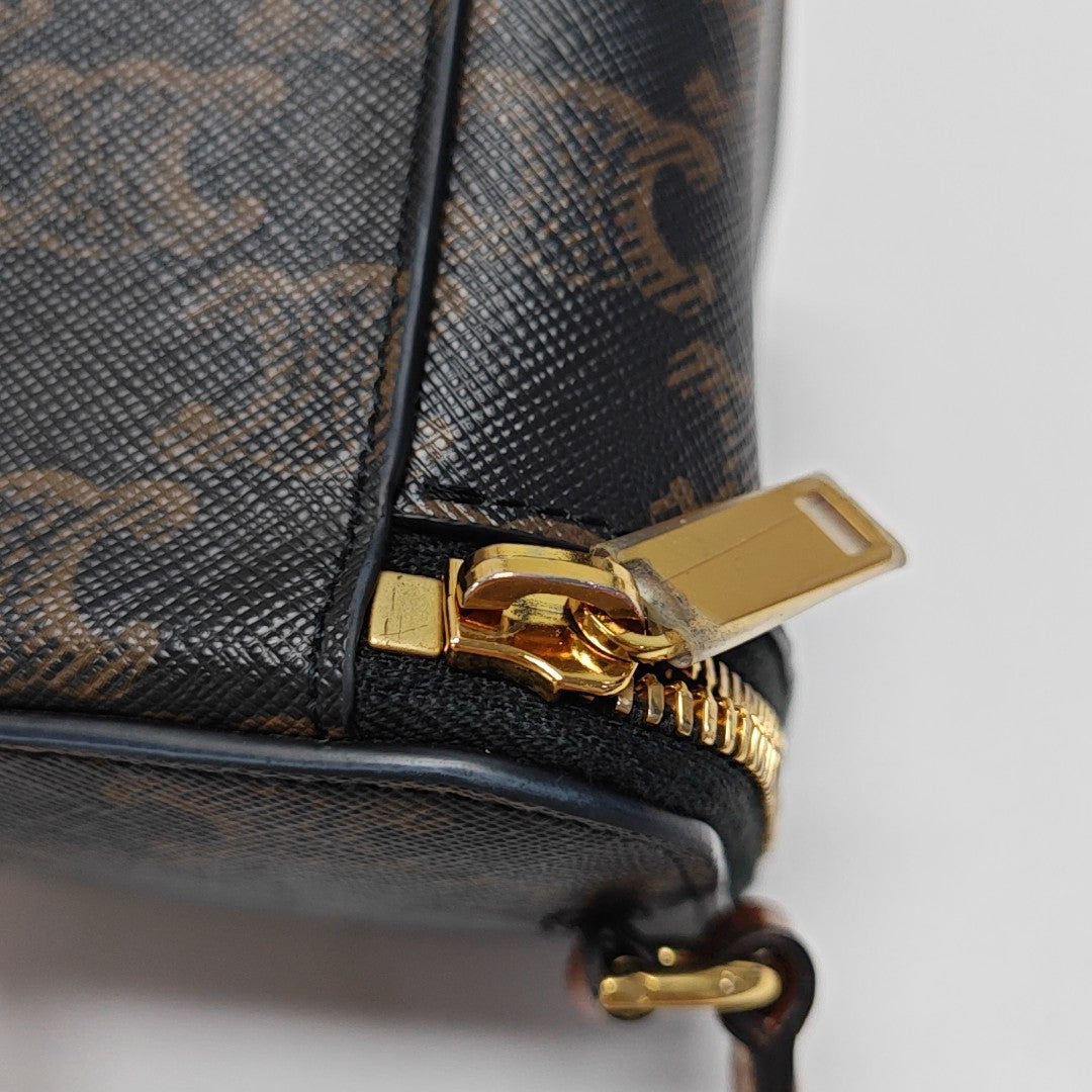 Coated Canvas Shoulder Bag Black