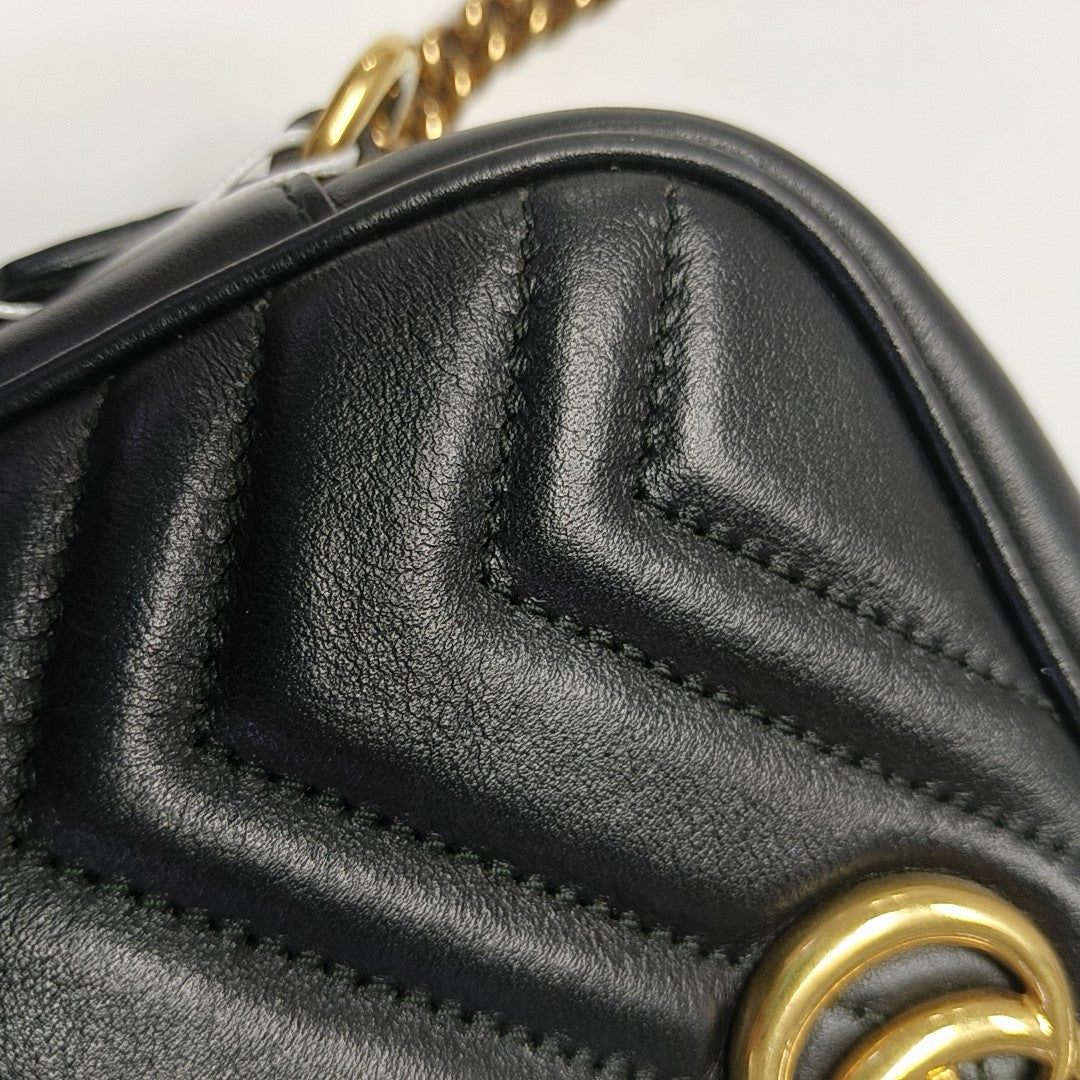 GG Marmont Mini Quilted Calfskin Black