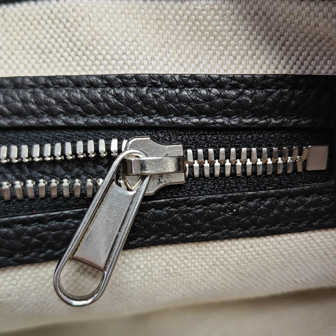 Monogram Leather Shoulder Bag Black
