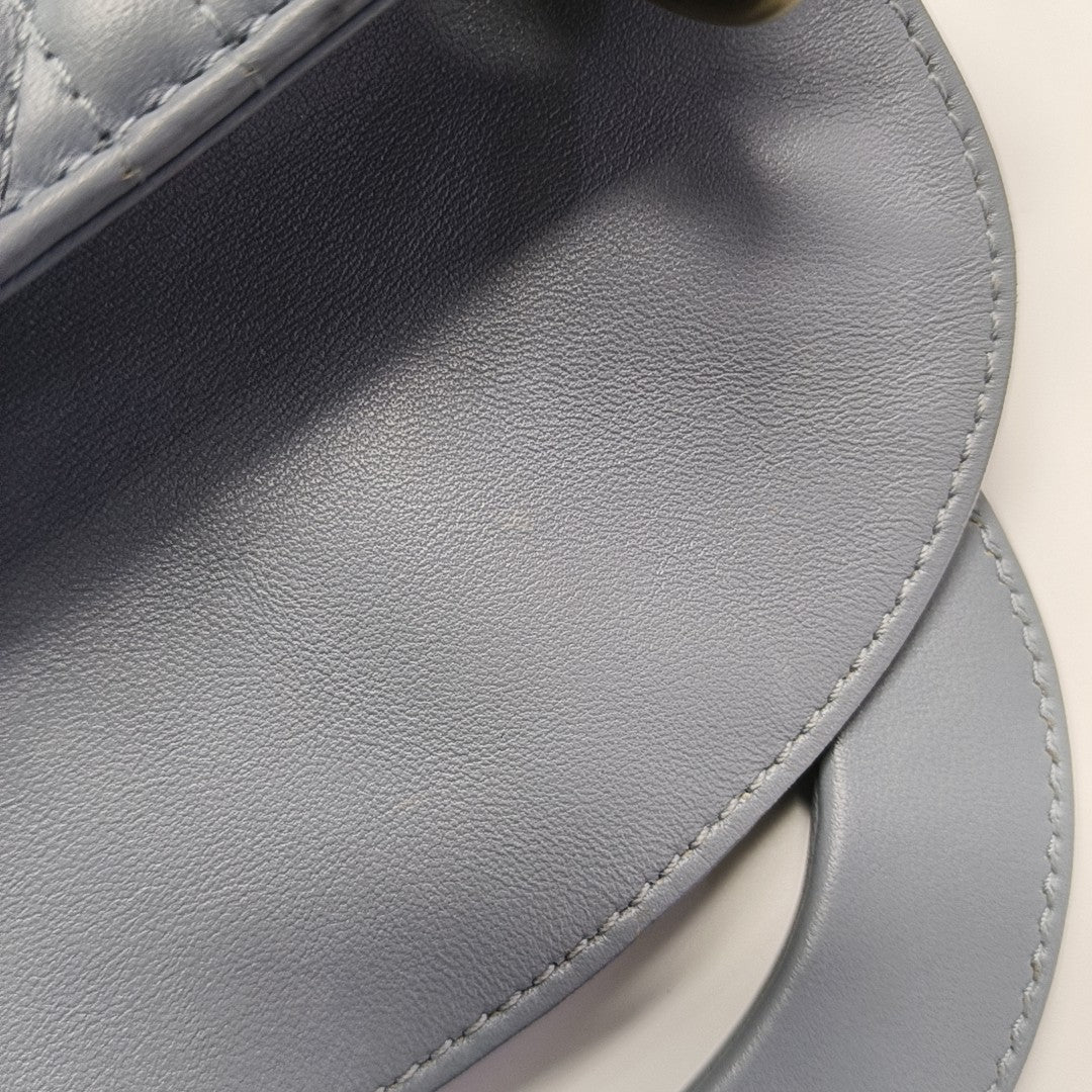 Lady Dior Mini Cannage Lambskin Blue