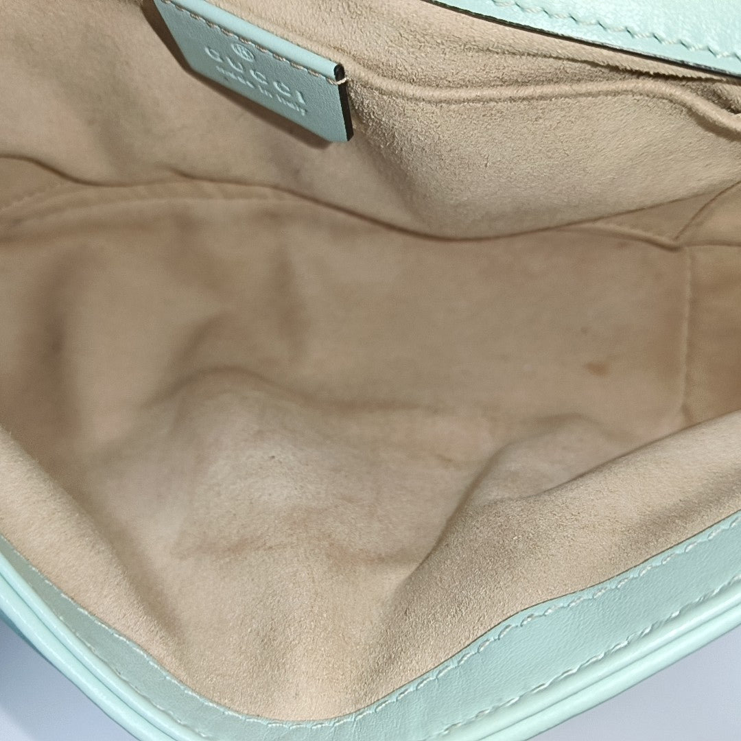 GG Marmont Small Quilted Calfskin Green