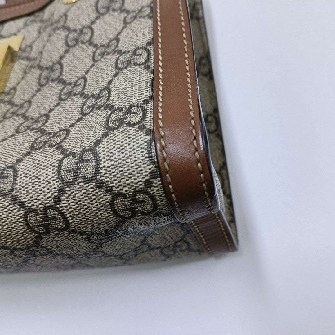 Padlock Small Monogram Coated Canvas Beige