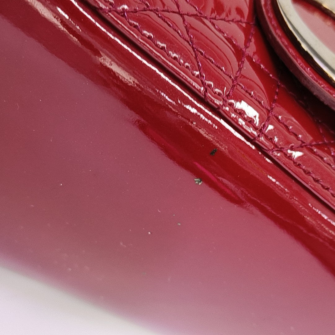Lady Dior Medium Cannage Patent Leather Red