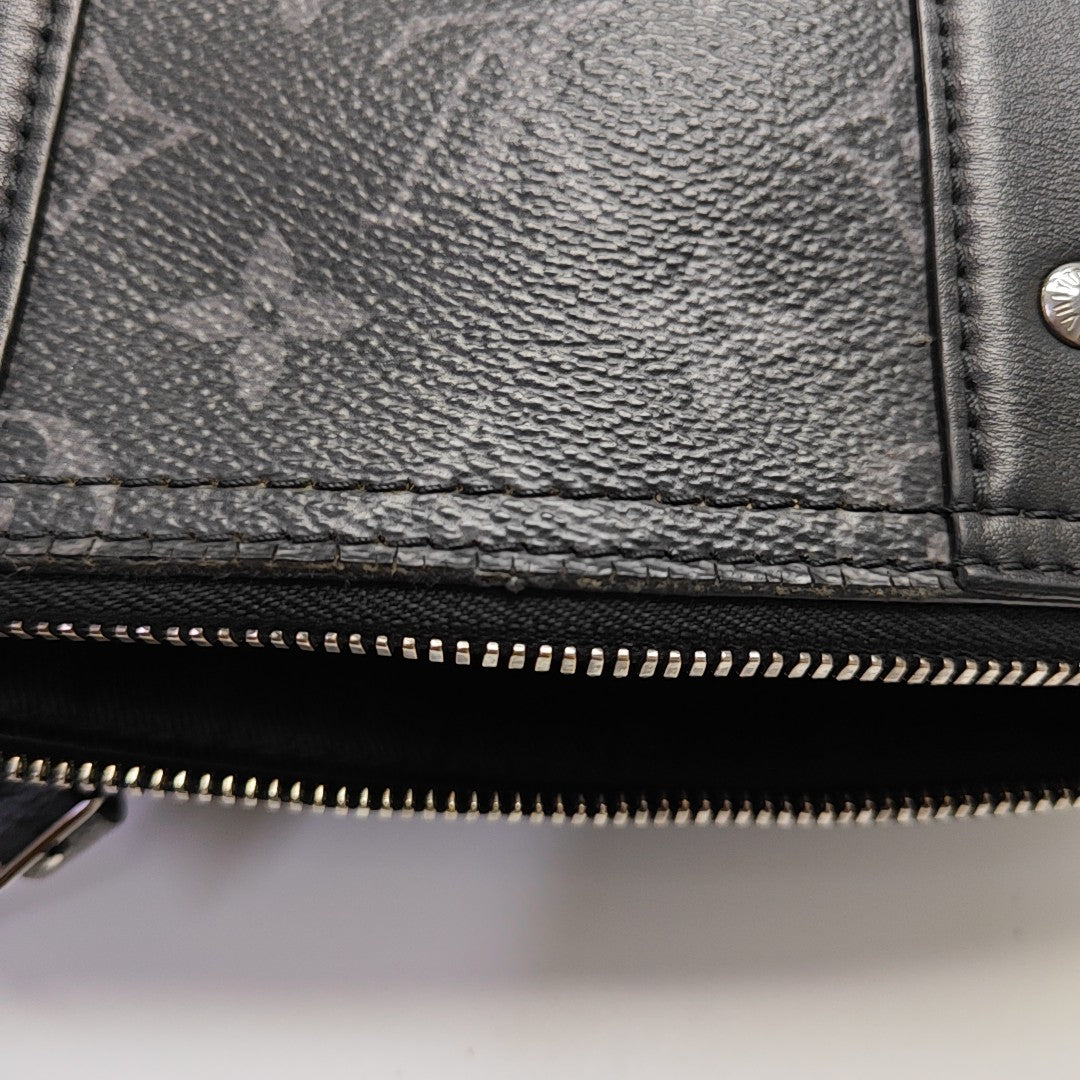KEEPALL Monogram Coated Canvas Black