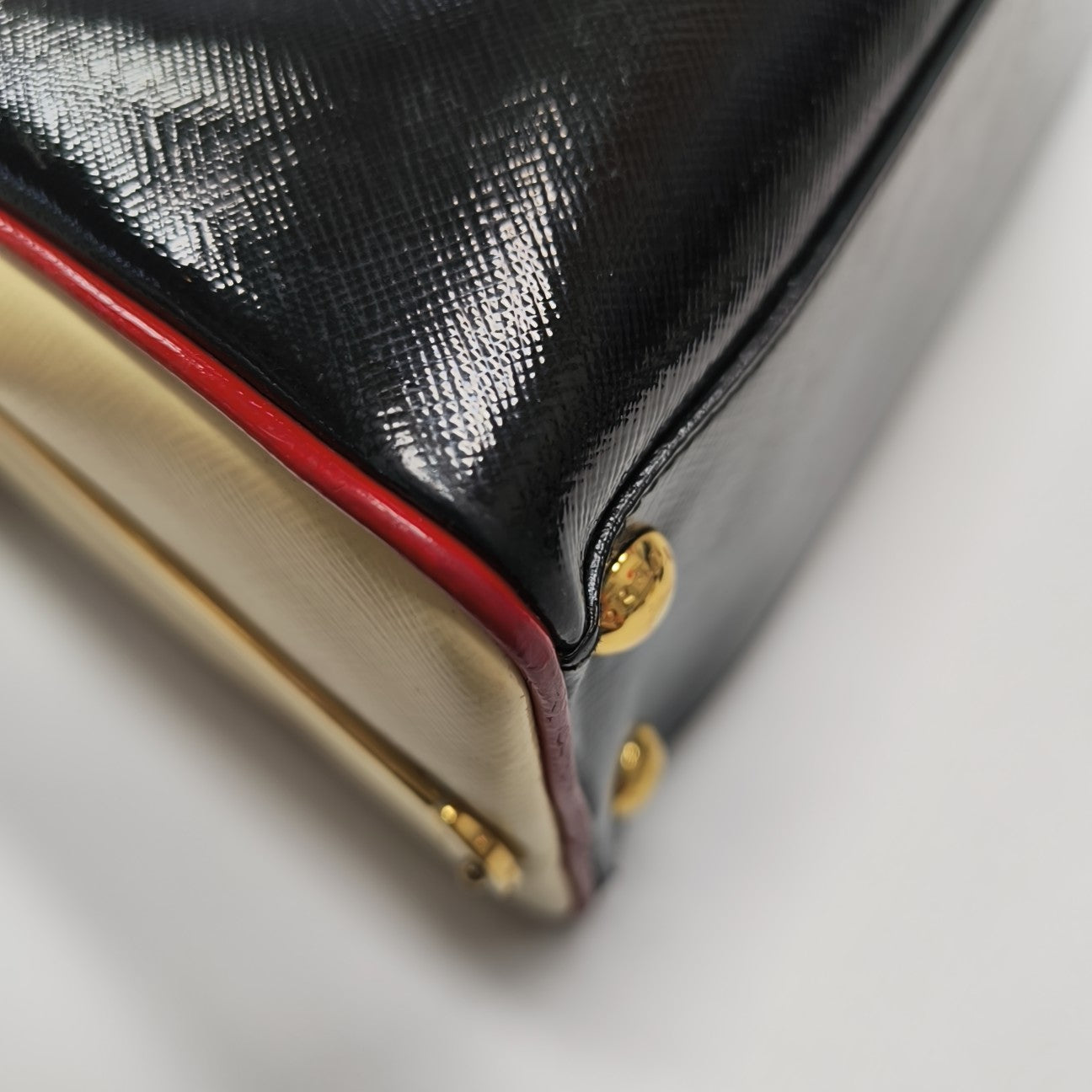 Saffiano Calfskin Top Handle Bag Black