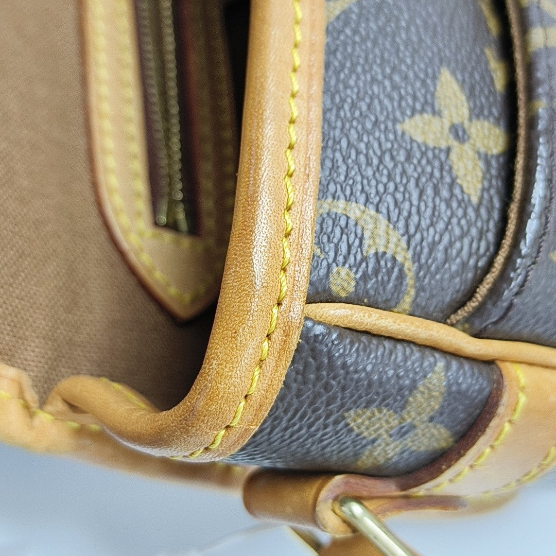 SOLOGNE PM Monogram Coated Canvas Brown