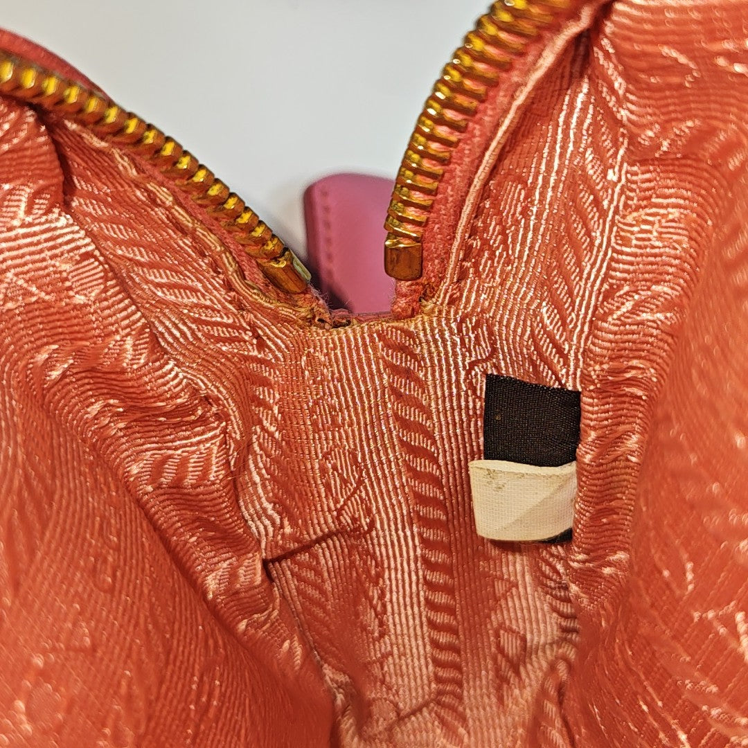 Saffiano Calfskin Shoulder Bag Pink