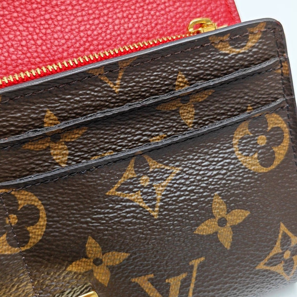 Authenticated pre-owned  PALLAS Monogram Calfskin Red Wallet - Wallet at Looply