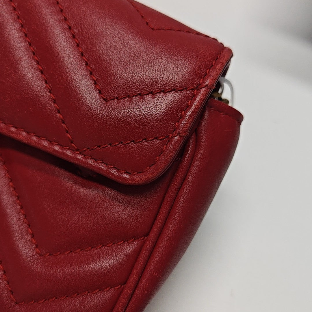GG Marmont Mini Quilted Calfskin Red