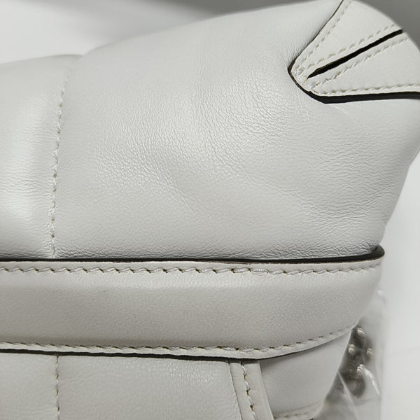Horsebit Chain Small Lambskin White