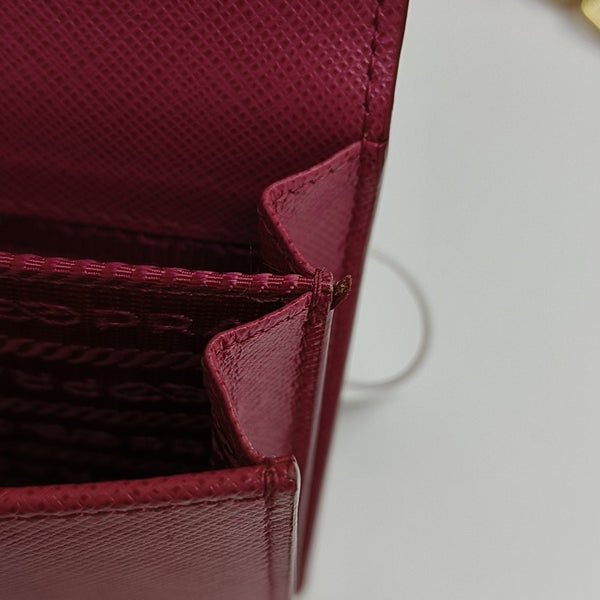 Saffiano Calfskin Shoulder Bag Mini Red