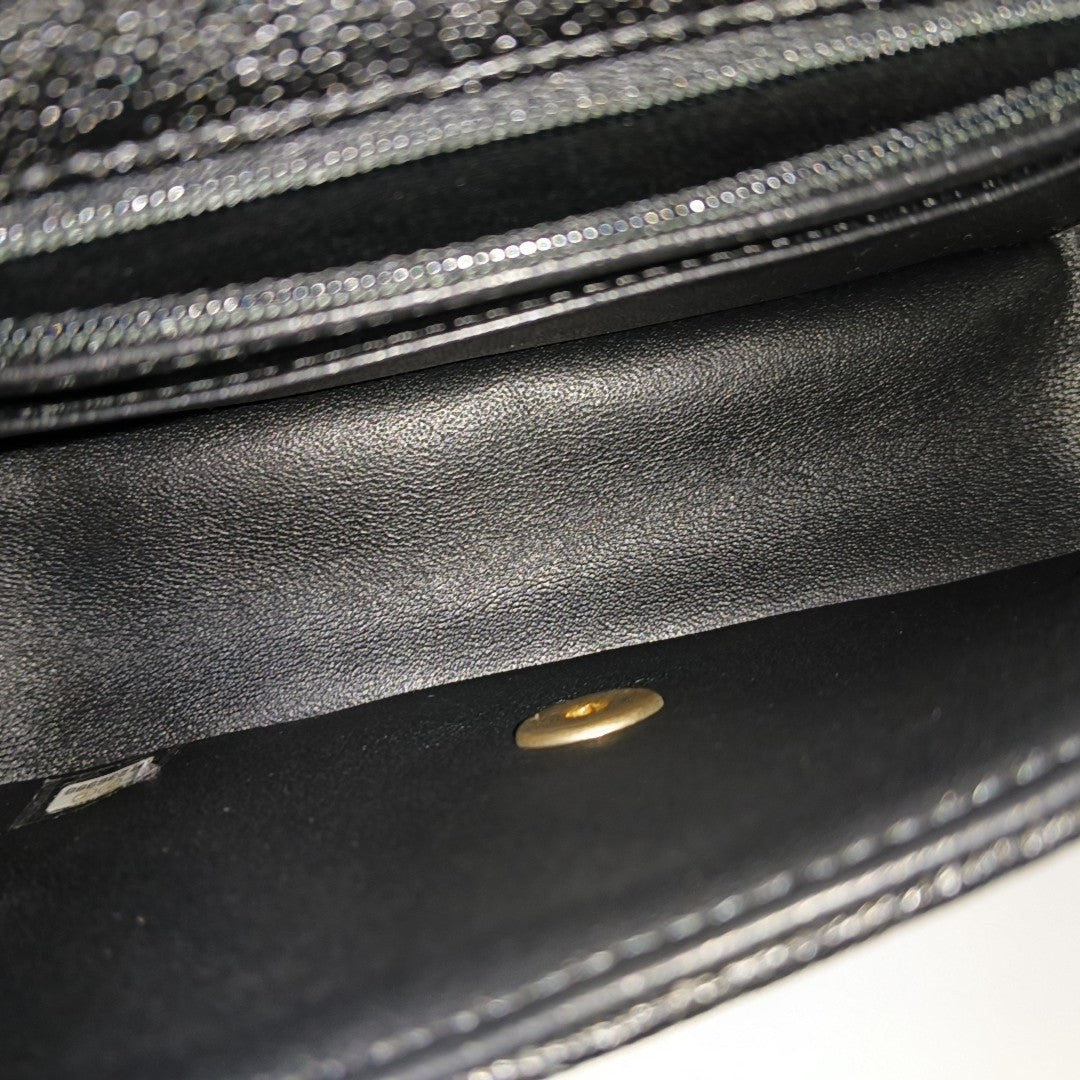 CLASSIC FLAP Mini Quilted Grained Calfskin Black