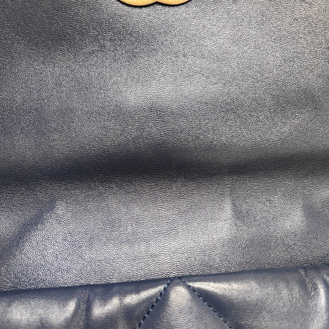 CHANEL 19 Large Quilted Lambskin Blue