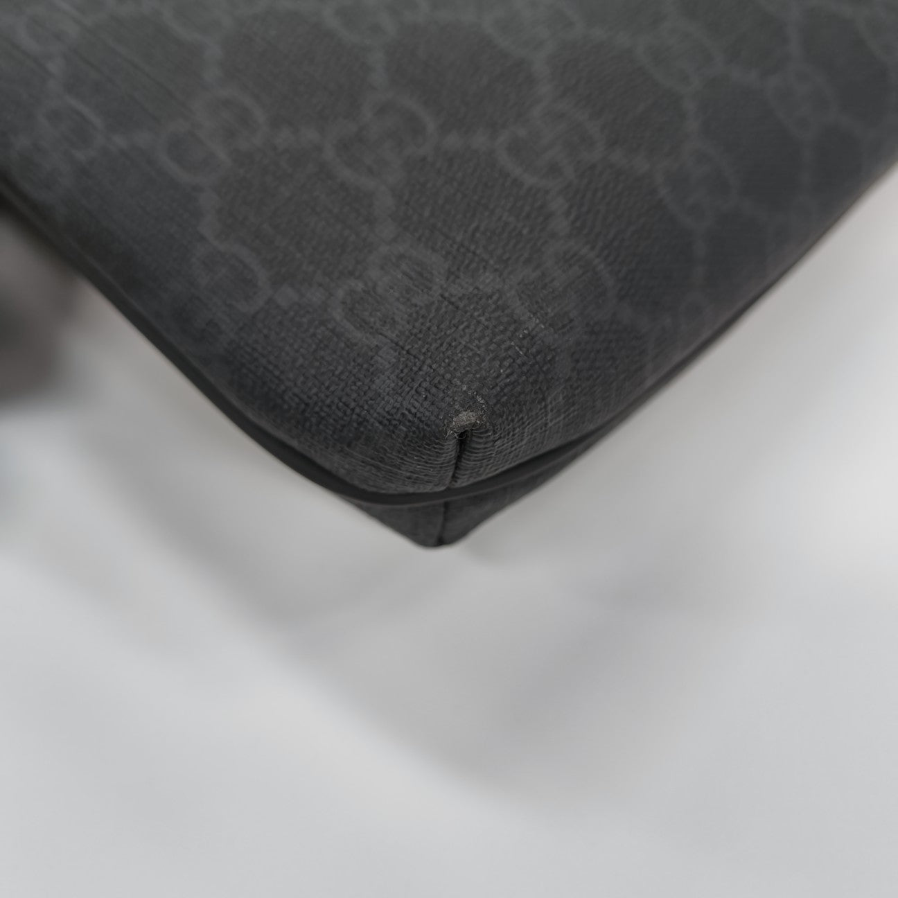 Monogram Coated Canvas Shoulder Bag Black