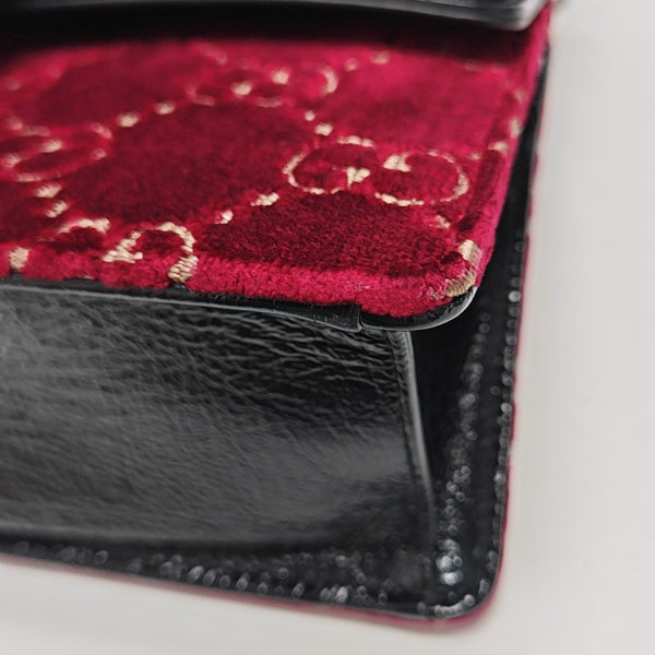 Dionysus Small Monogram Velvet Red